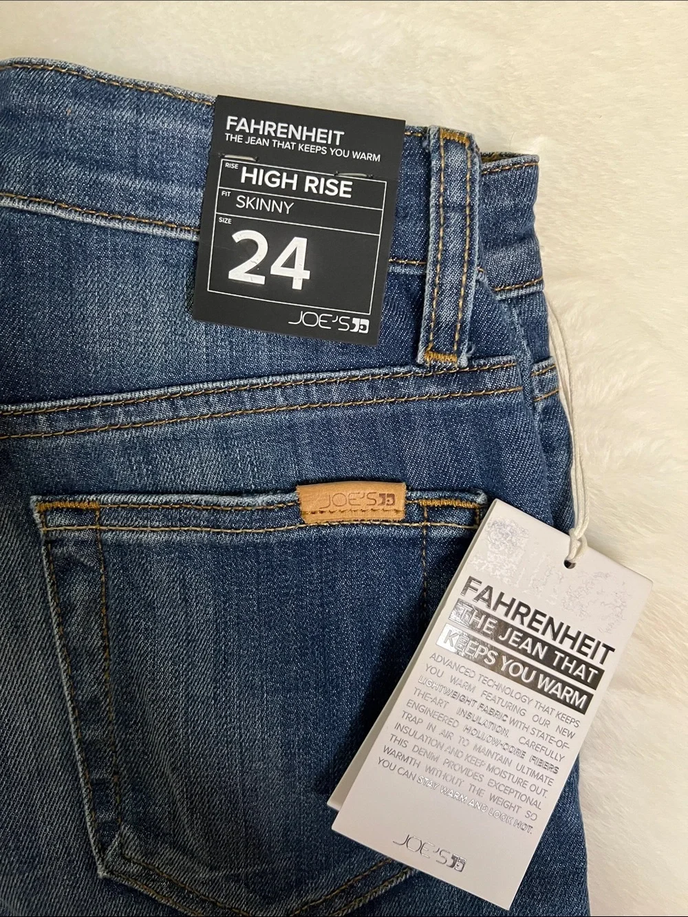Joe’s Jeans Fahrenheit High Rise Skinny Jeans Dark Blue Wash Size 24 NEW